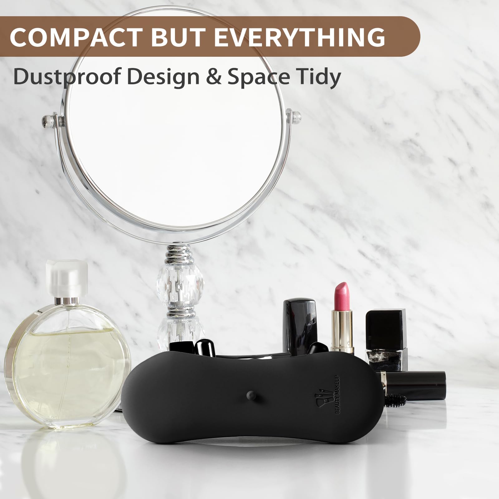 coclothy Travel Makeup Brush Holder, Portable Anti-fall Out Silicone Cosmetic Face Brushes Holder, Travel Cosmetic Bag for Travel, Soft Makeup Brush Case