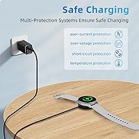 Vista 4 de SAMSUNG Cargador inalámbrico rápido oficial para Galaxy Watch USB-C para Galaxy Watch5, Watch 5 Pro y 27 W PD cargador rápido de coche tipo C