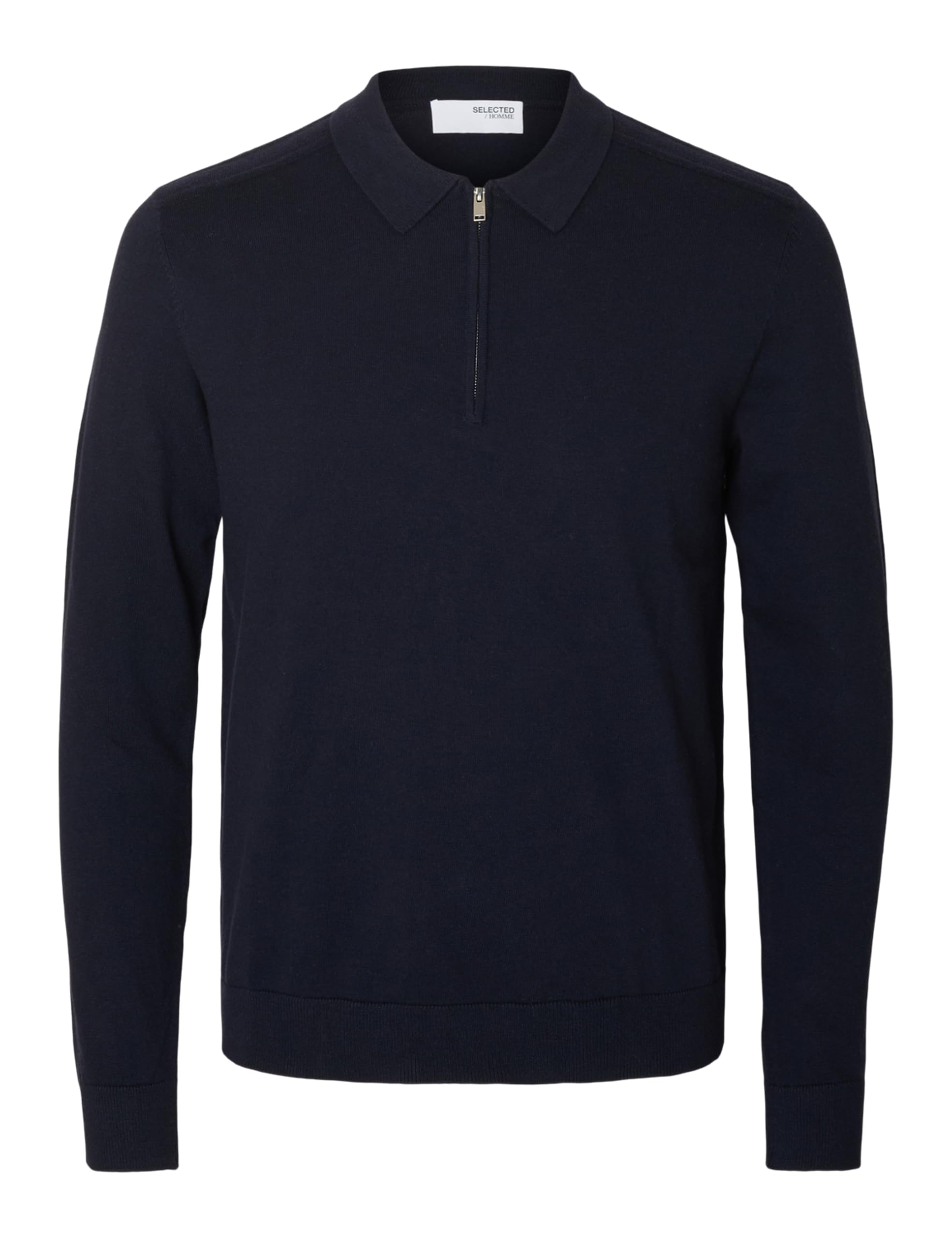 Seleted Homme Slhberg Ls - Polo A Mezza Zip Noos, Navy Blazer/Dettaglio: Melange, M-image