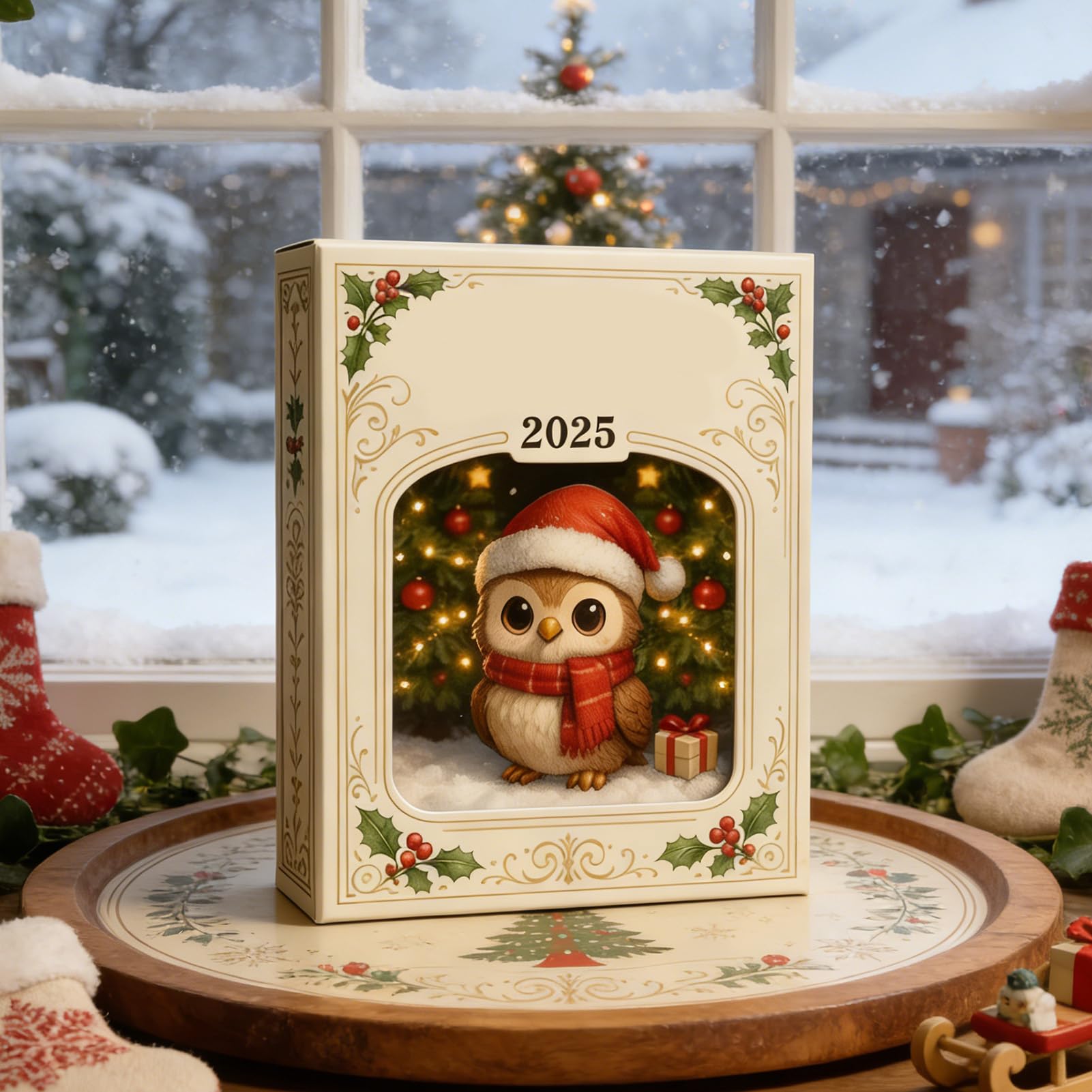 Calendrier de compte à rebours de Noël de 24 jours avec mini figurines de chouette - Calendrier de compte à rebours de collection - Cadeaux de Noël pour les amateurs de hibou