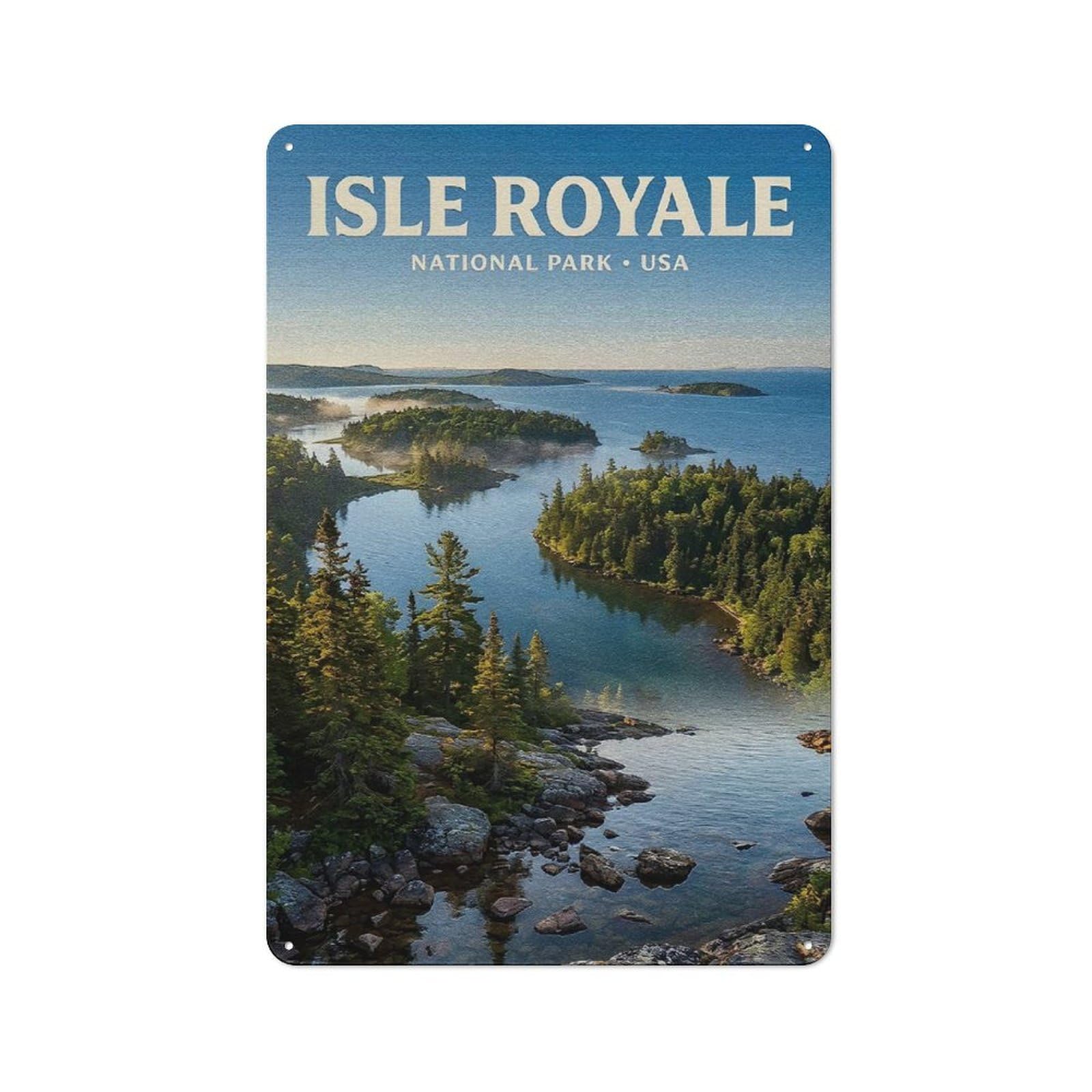 Junmoney Style-20 For Hobby Room Or Studio, Isle Royale National Park Retro Tin Sign 30X20cm, Gift For Creative Interior Collectors During The Christmas Season
