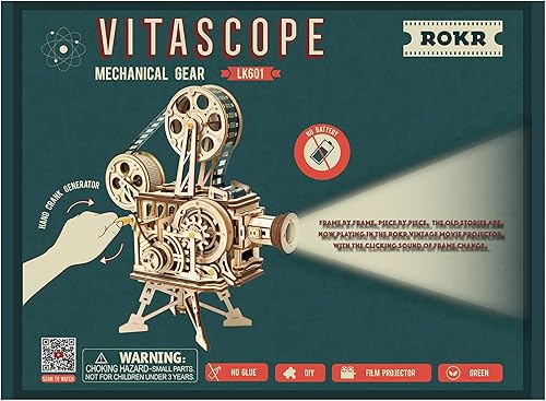 Miniatura 9 de ROKR Rompecabezas 3D de madera kits de modelo mecánico para adultos vitascopio para hacer como artesanía de bricolaje