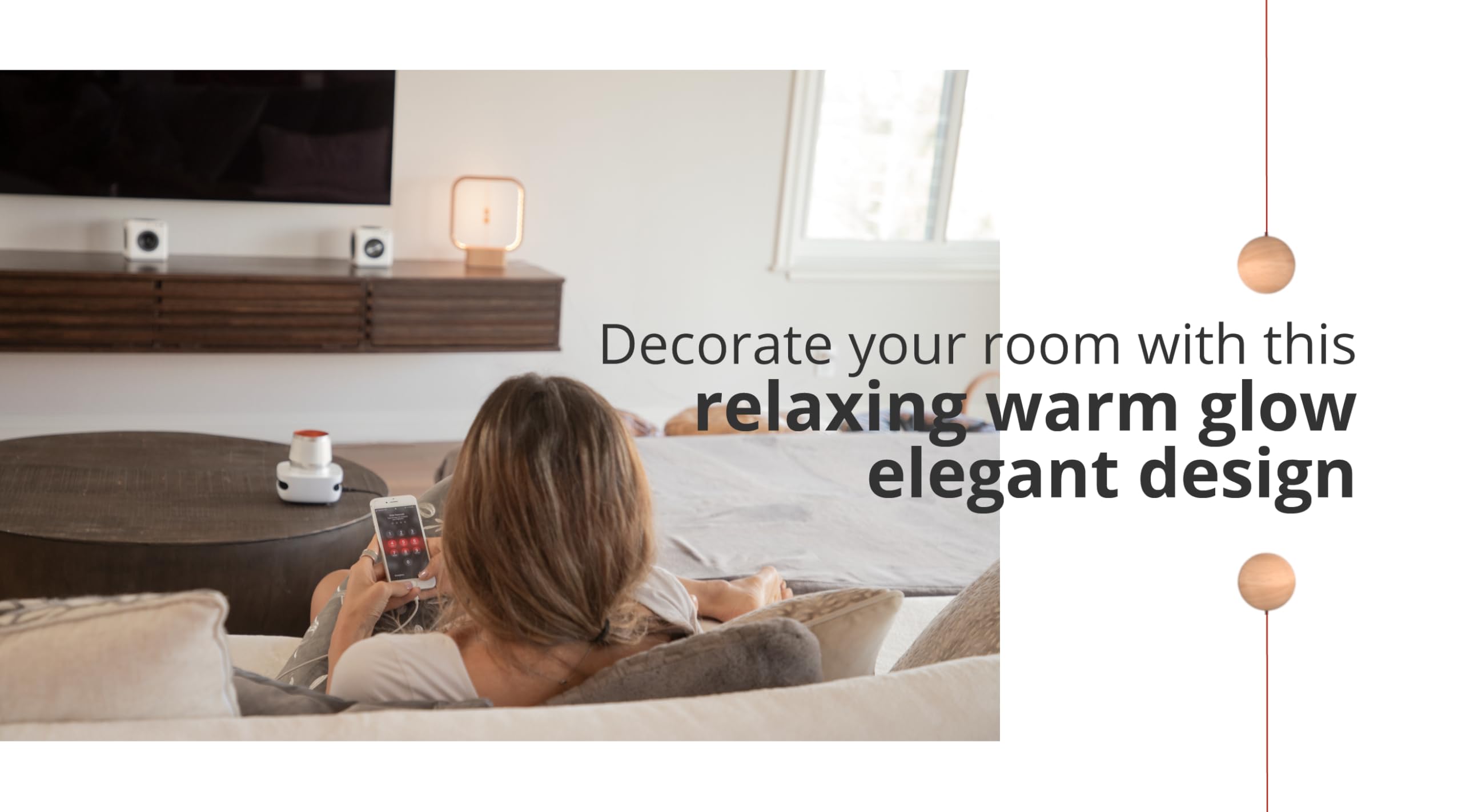 Allocacoc Heng - Lámpara de equilibrio portátil; cuadrada de madera real, recargable por USB-C, interruptor interactivo de gravedad magnética, lámpara LED de mesa, dormitorio, sala de juegos, sala de