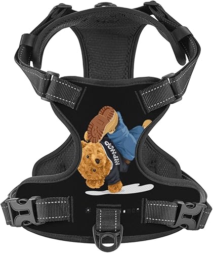 Arnés sin tirones para perros medianos, chaleco de perro fácil de caminar, collar ajustable, arnés y correas, transpirable, Oxford, para caminar al