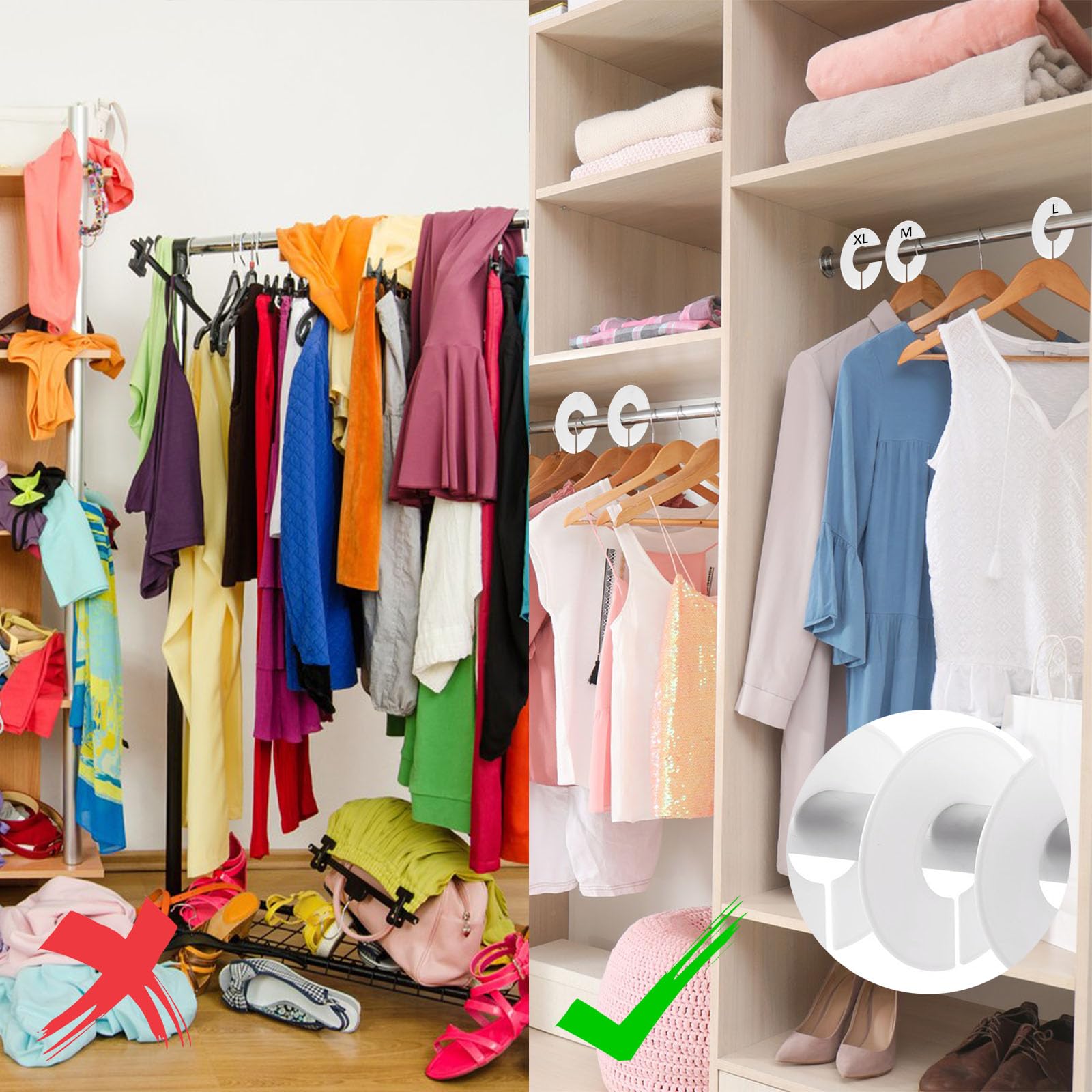 Separateur Penderie Bebe Lot De 8 Séparateurs De Vêtements Bébé En Bois - Organisation Garde-Robe 0-24 Mois Separateur Cintre Bebe Age