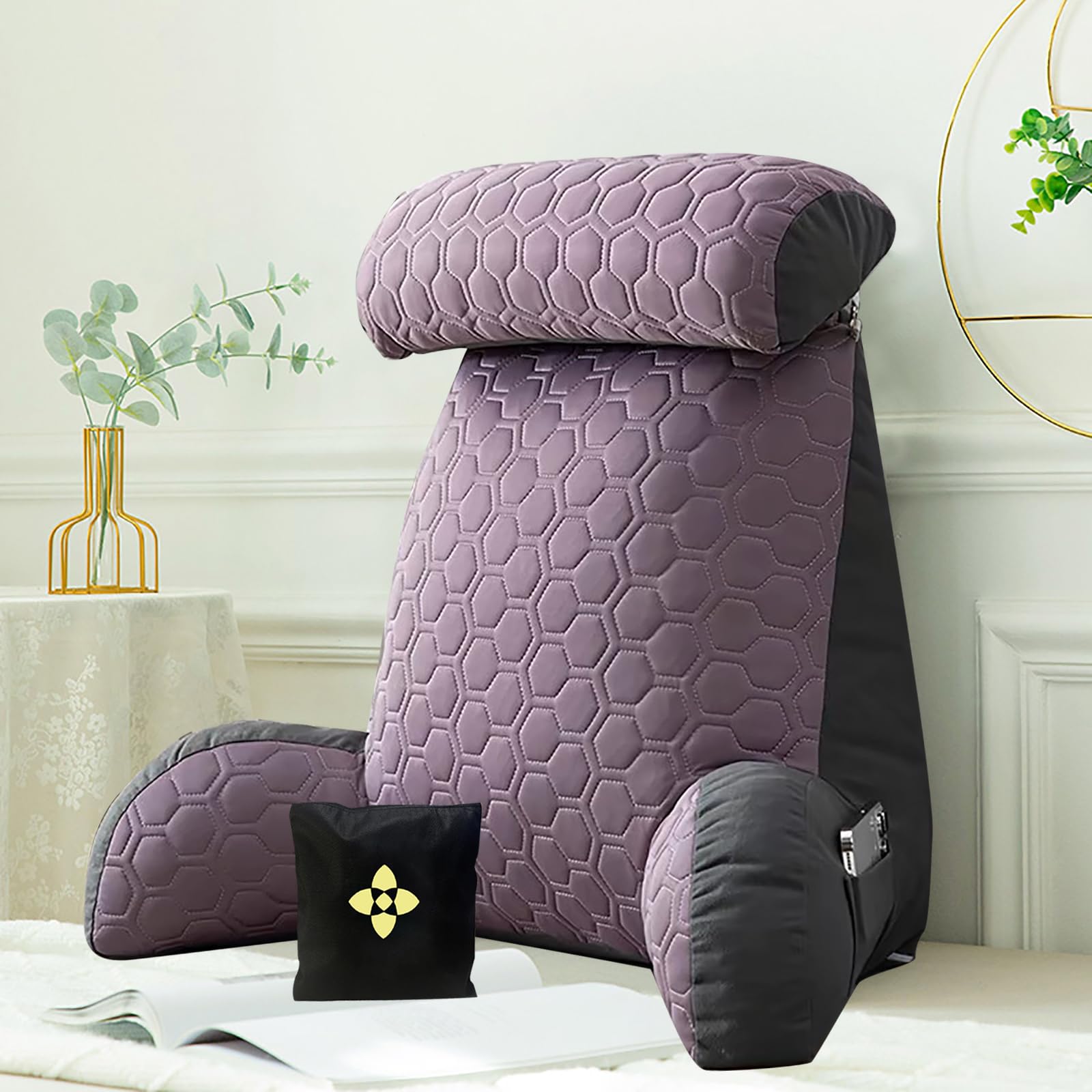 Reading Bed Rest Pillows AELS Faux Fur Reading Pillow Cover