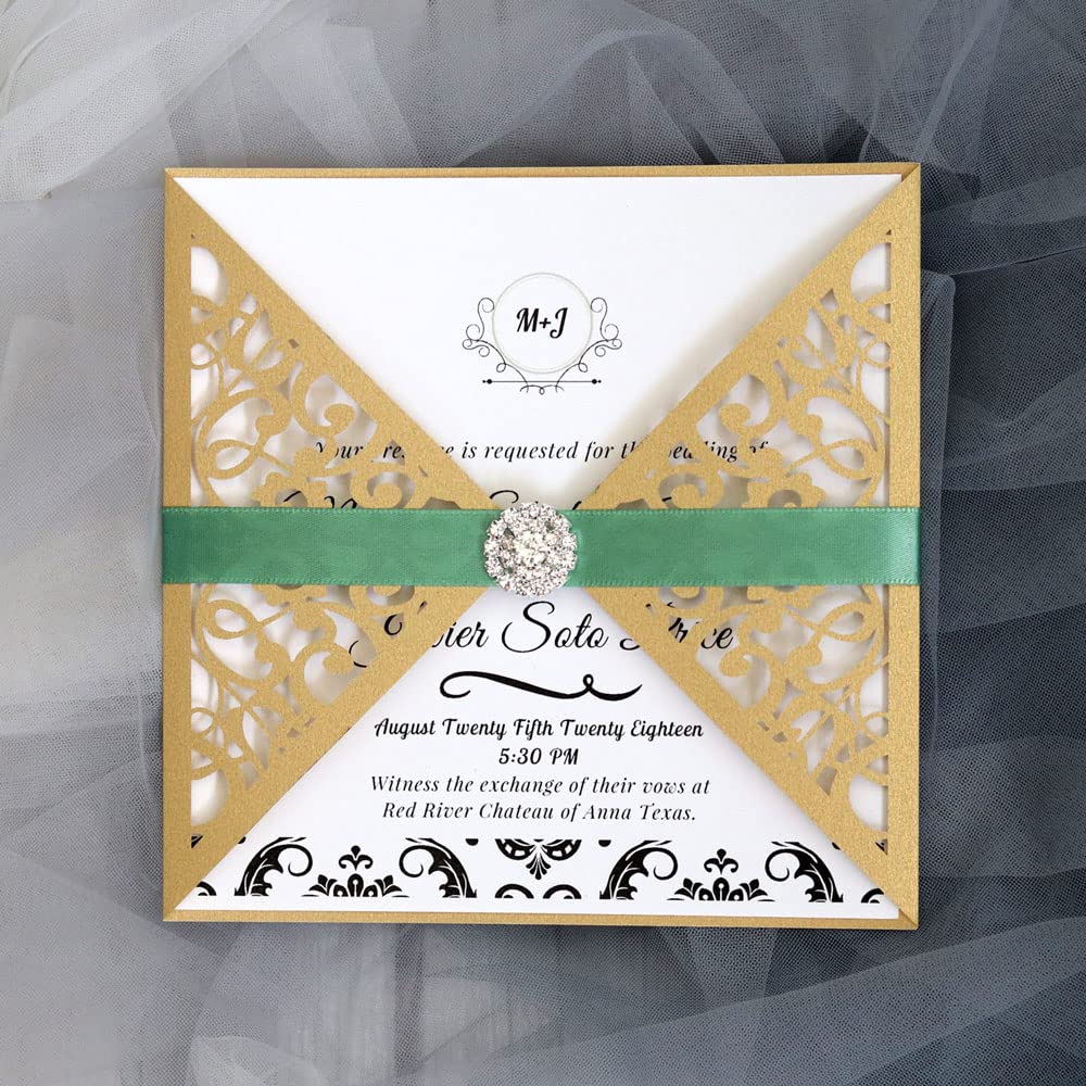 Cartes d'invitations de fête haut de gamme en cristal de fleur pour mariage romantique