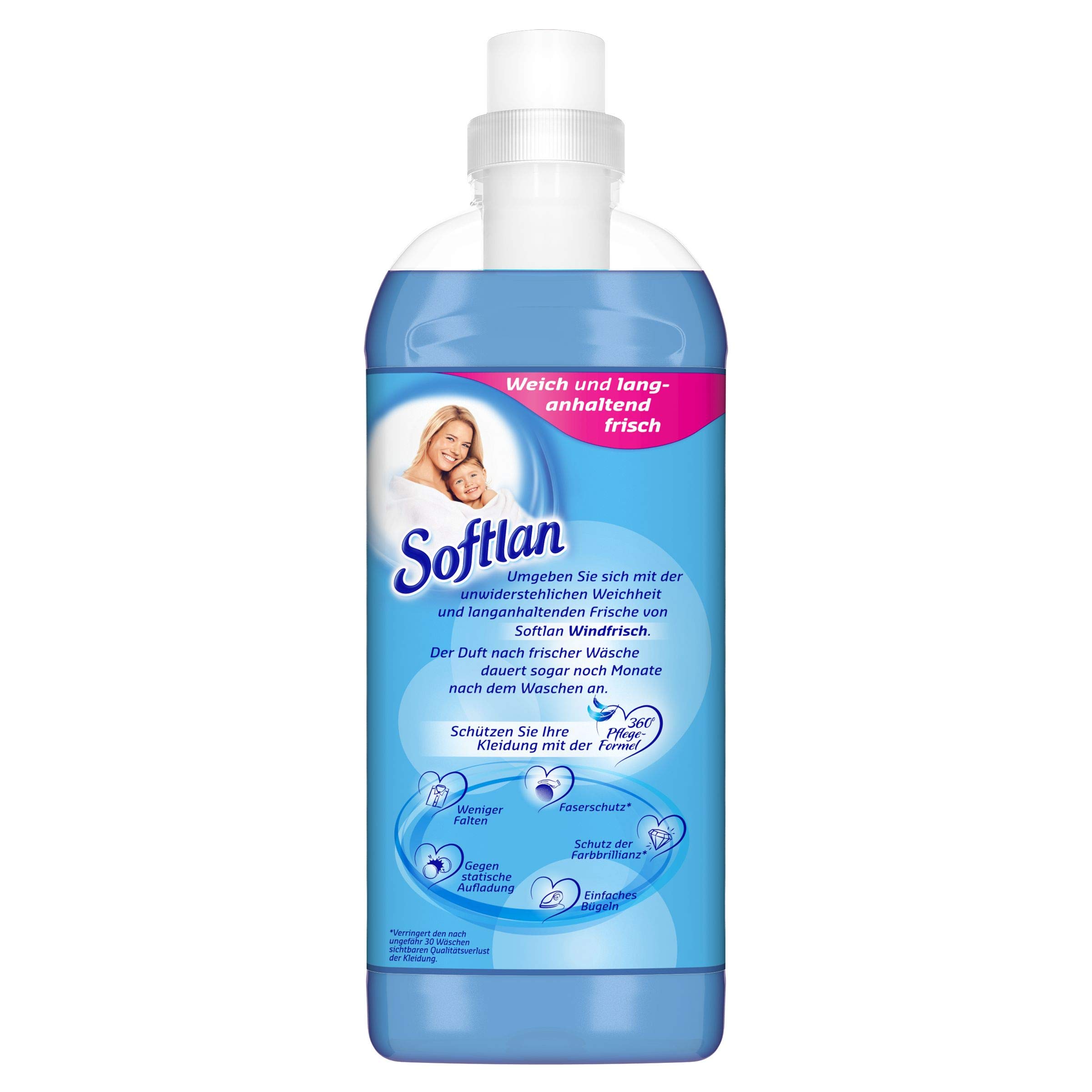 Softlan Weichspüler Windfrisch 12 x 1l - für weiche Wäsche und einen langanhaltenden frische Duft