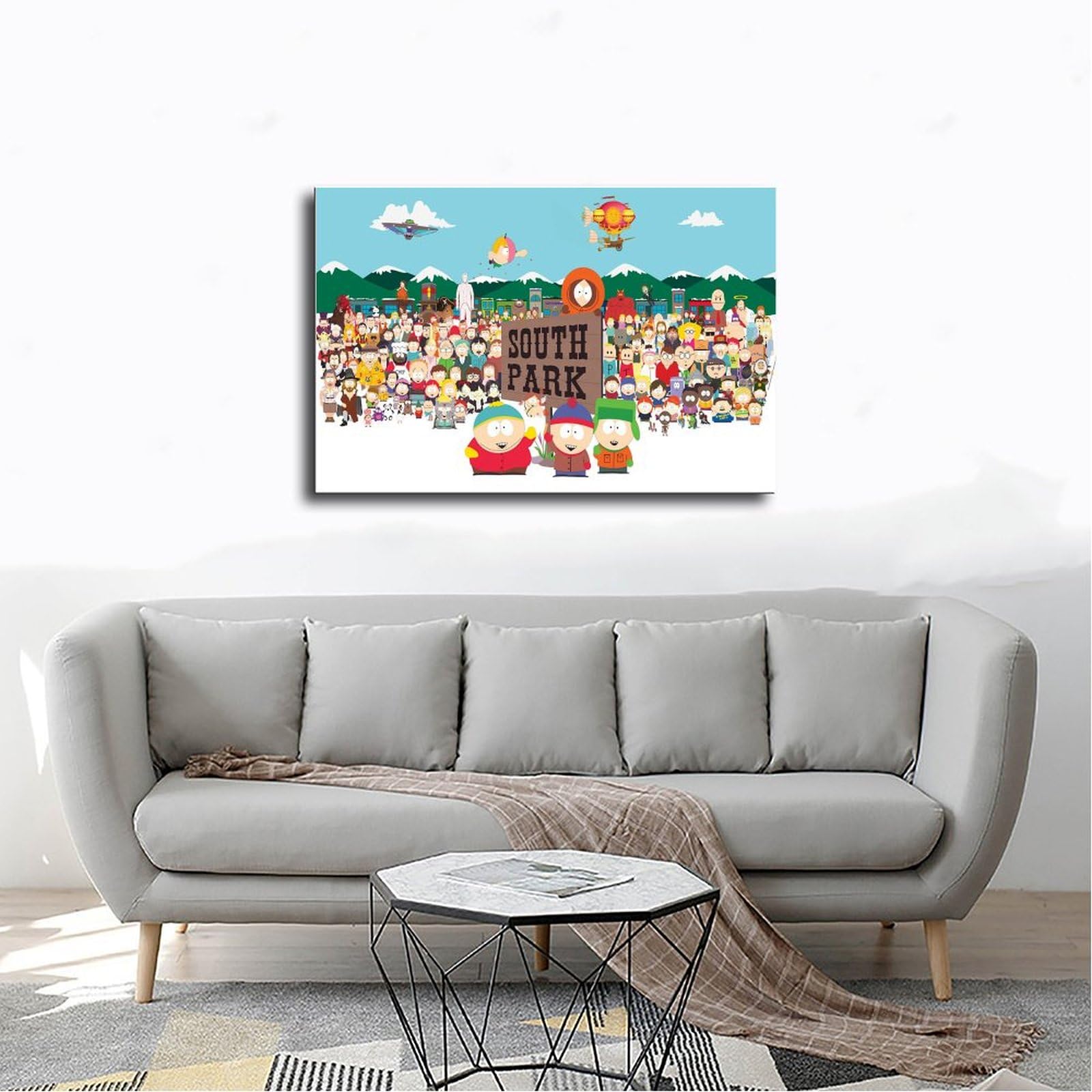 empireposter South Park Kenny Stitched Miroir imprimé avec cadre en plastique aspect bois 20 x 30 cm