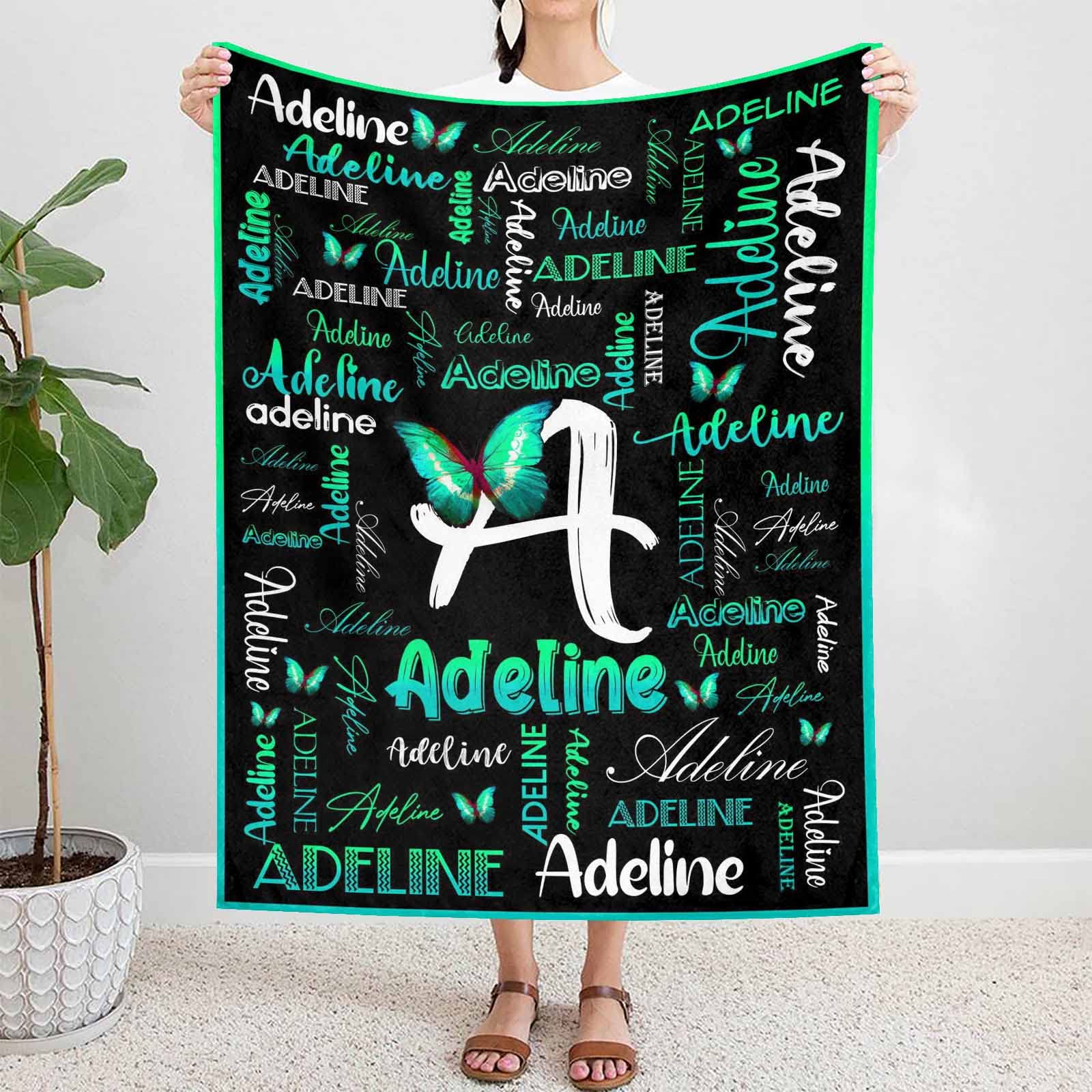 Artsadd Personalized Blanket with Name for Kids, Customized Bed Blanket with Name Text for Adult, Custom Throws Blankets for Birthday Mother's Day Father's Day Graduation Anniversary 70x80
