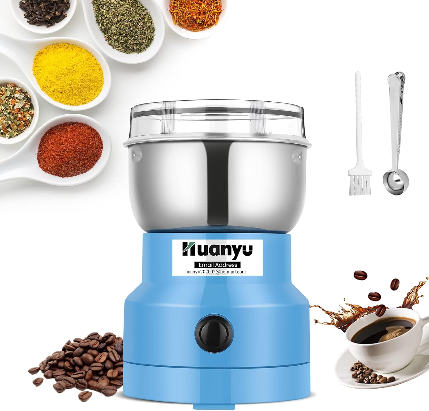 Huanyu 200g Electric Grain Grinder 10 Seconds Grinding Machine Swing