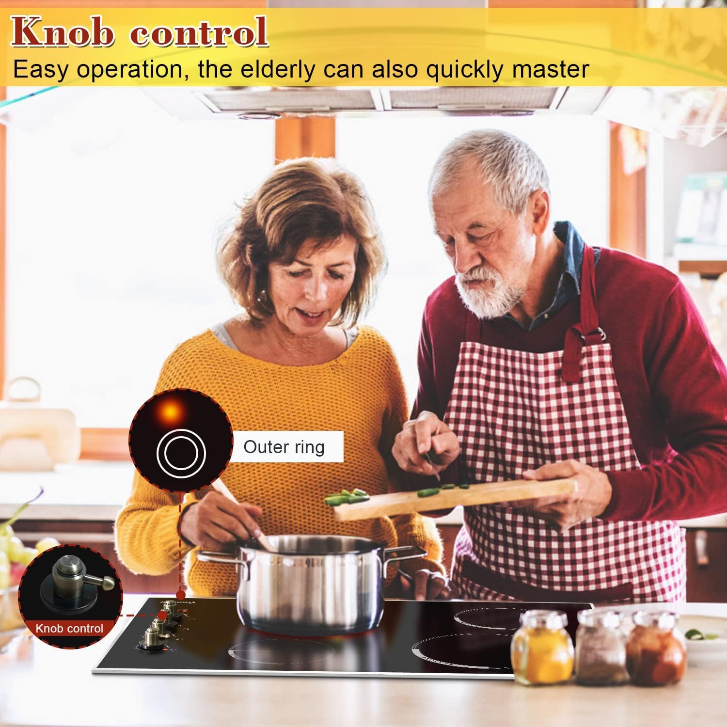 Electric Cooktop 30 Inch, 7400W Builtin Electric Stove