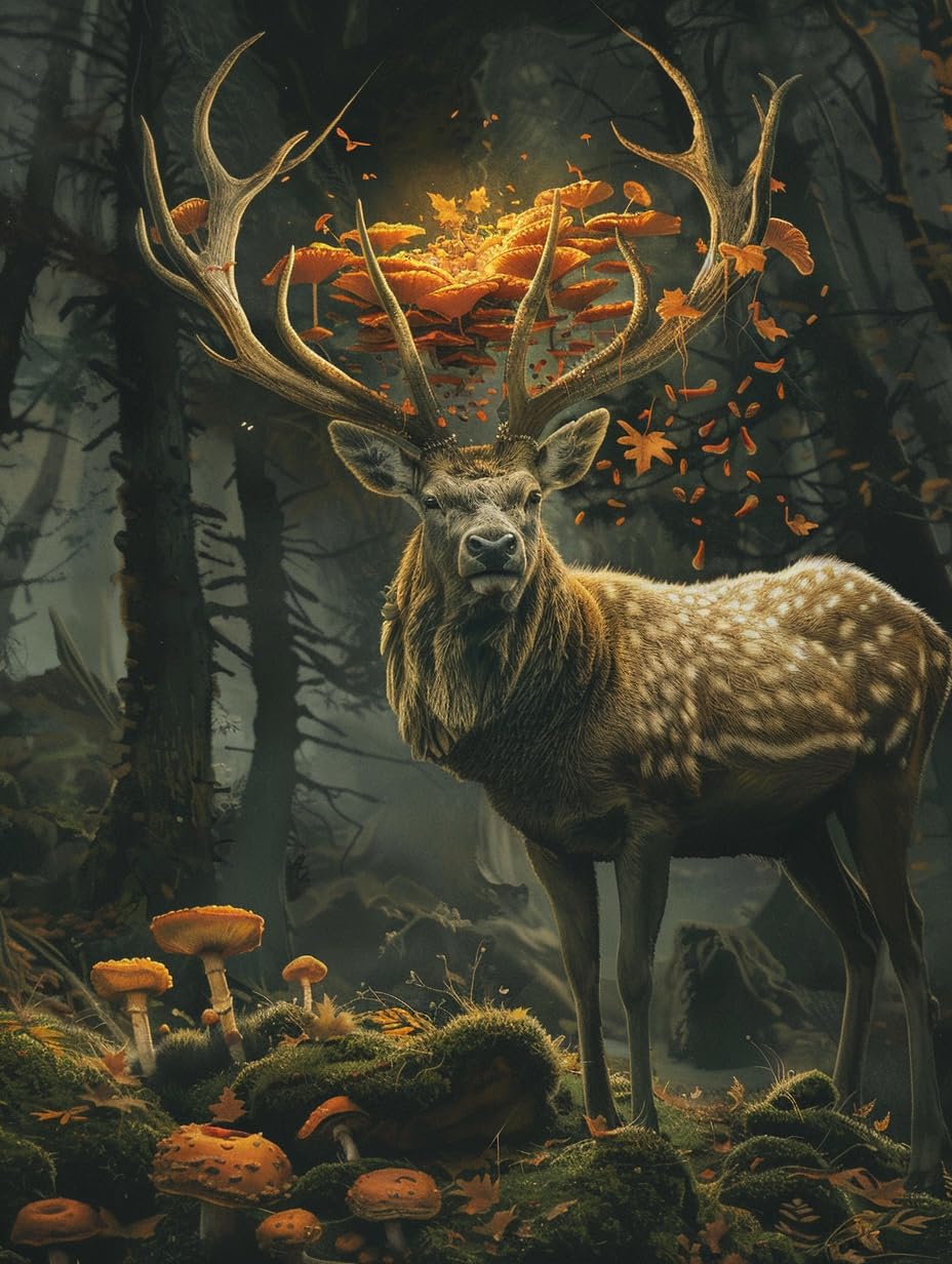 Ginfonr 5D DIY Diamond Art Painting Deer by Number Kits Full Drill for Adults, Paint with Diamonds Art Elk Cross Stitch Embroidery Rhinestone Craft for Home Wall Decor 12x16 Inch4389