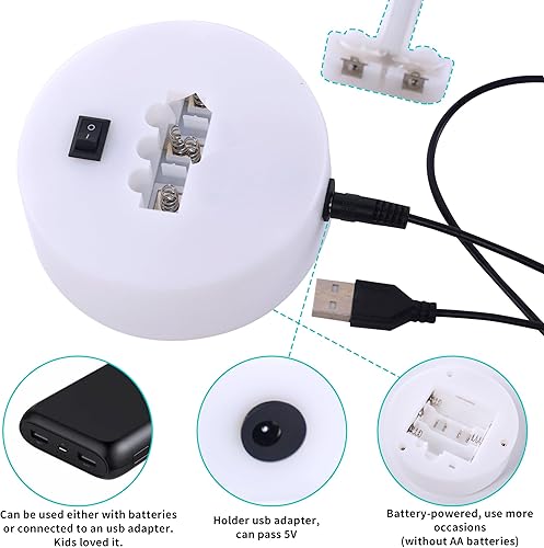 Miniatura 4 de Letrero de neón arcoíris con base, letreros de luz de neón arcoíris, lámpara LED para habitación de bebé, luces de noche de mesa alimentadas por USB