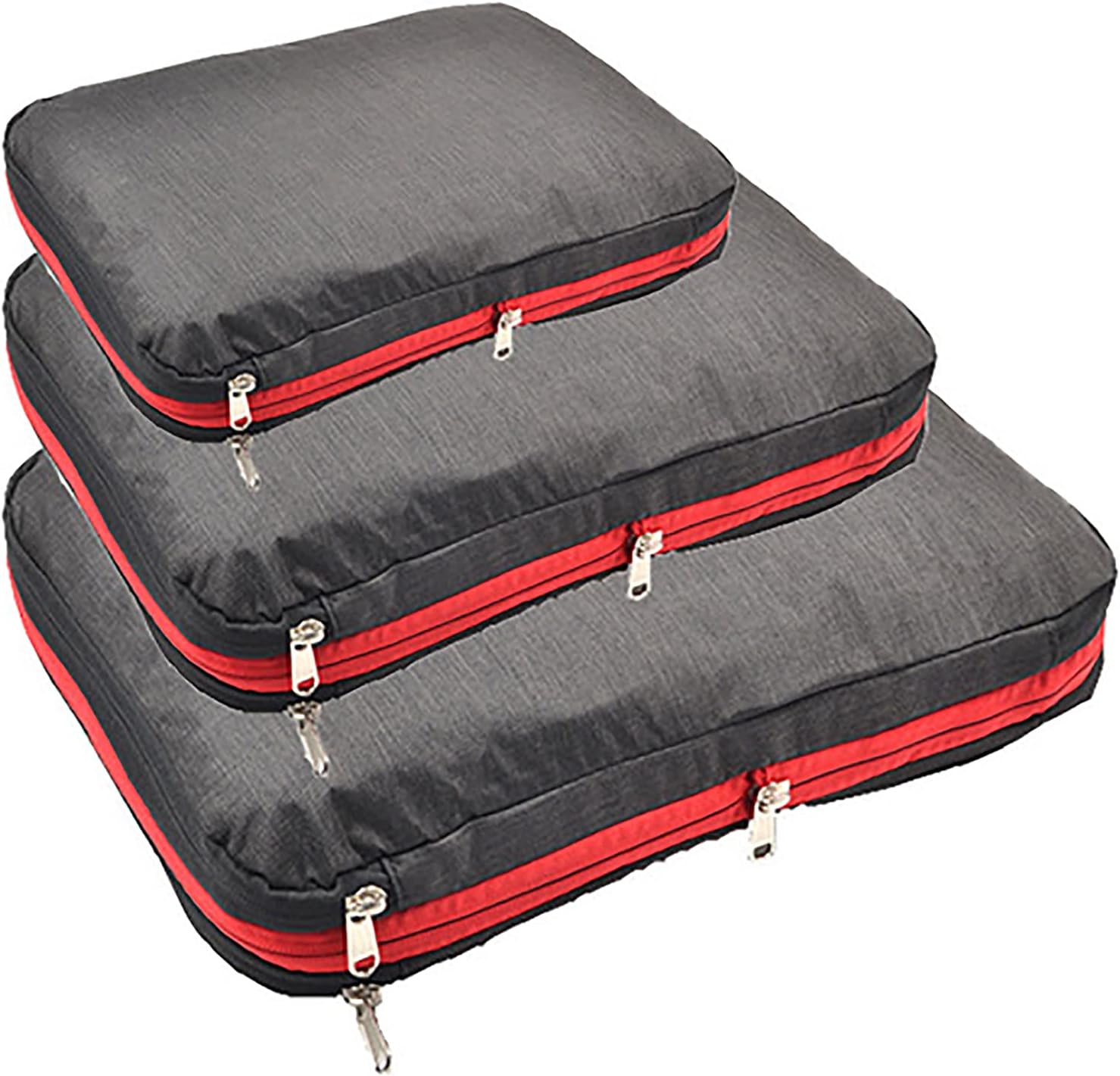 パッキングキューブ 69 以上節約 スーツケース用の圧縮パッキングキューブ 2層の圧縮可能な収納バッグ 女性と男性のための軽量スーツケースオーガナイザー 黒