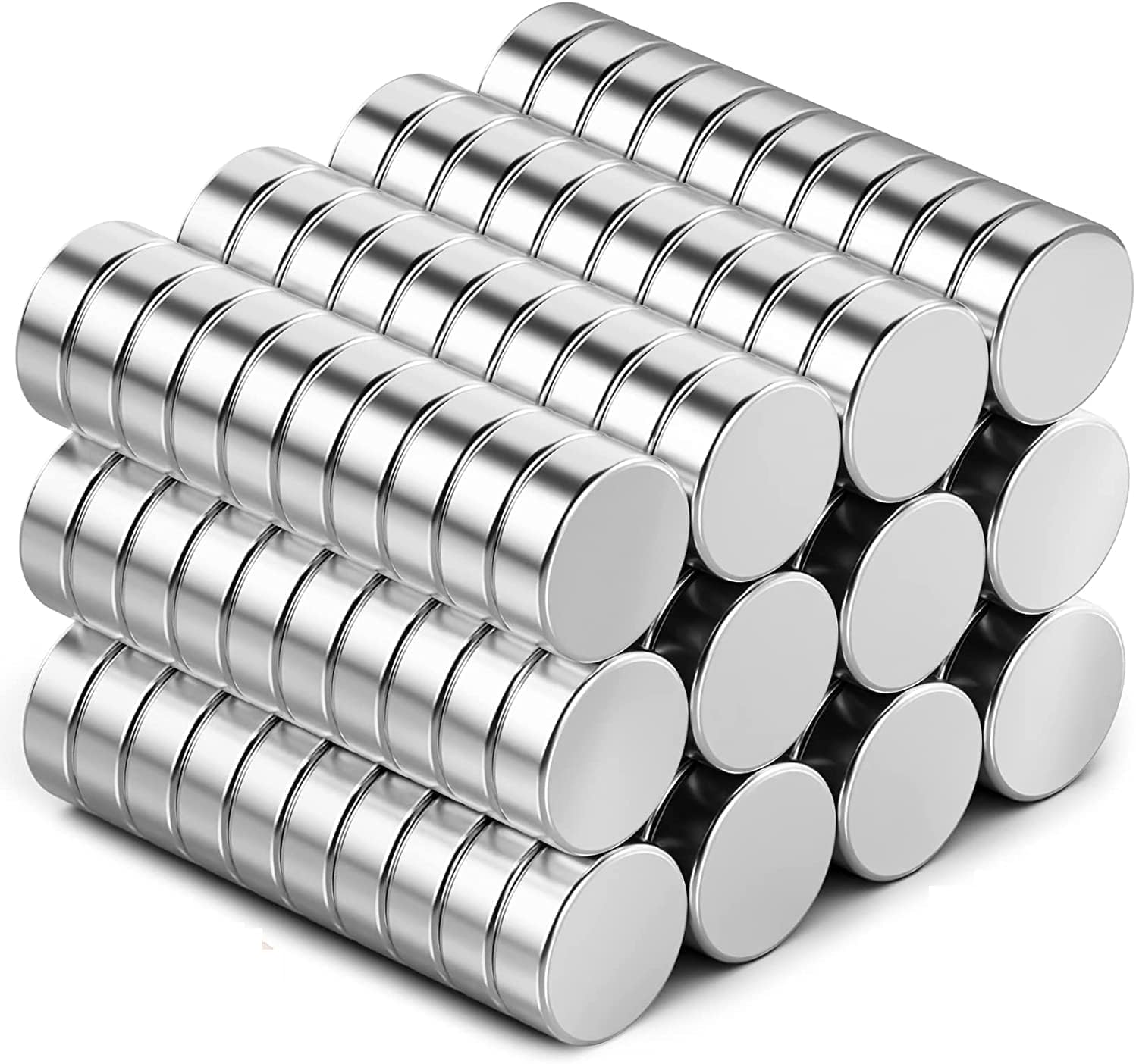 Neodymium Magnets - 40 Pcs, Strong Office & Home, 6x3mm Fridge & Classroom, Silver