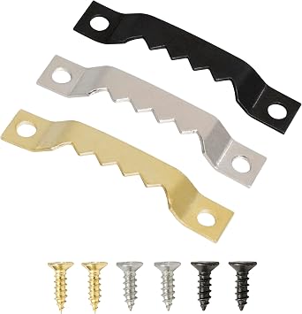 Small Sawtooth Picture Hangers with Screws - 50 Pack, Picture Hanging Hooks Perfect for Hanging Photo Frames, Canvas, Artwork, Paintings and More
