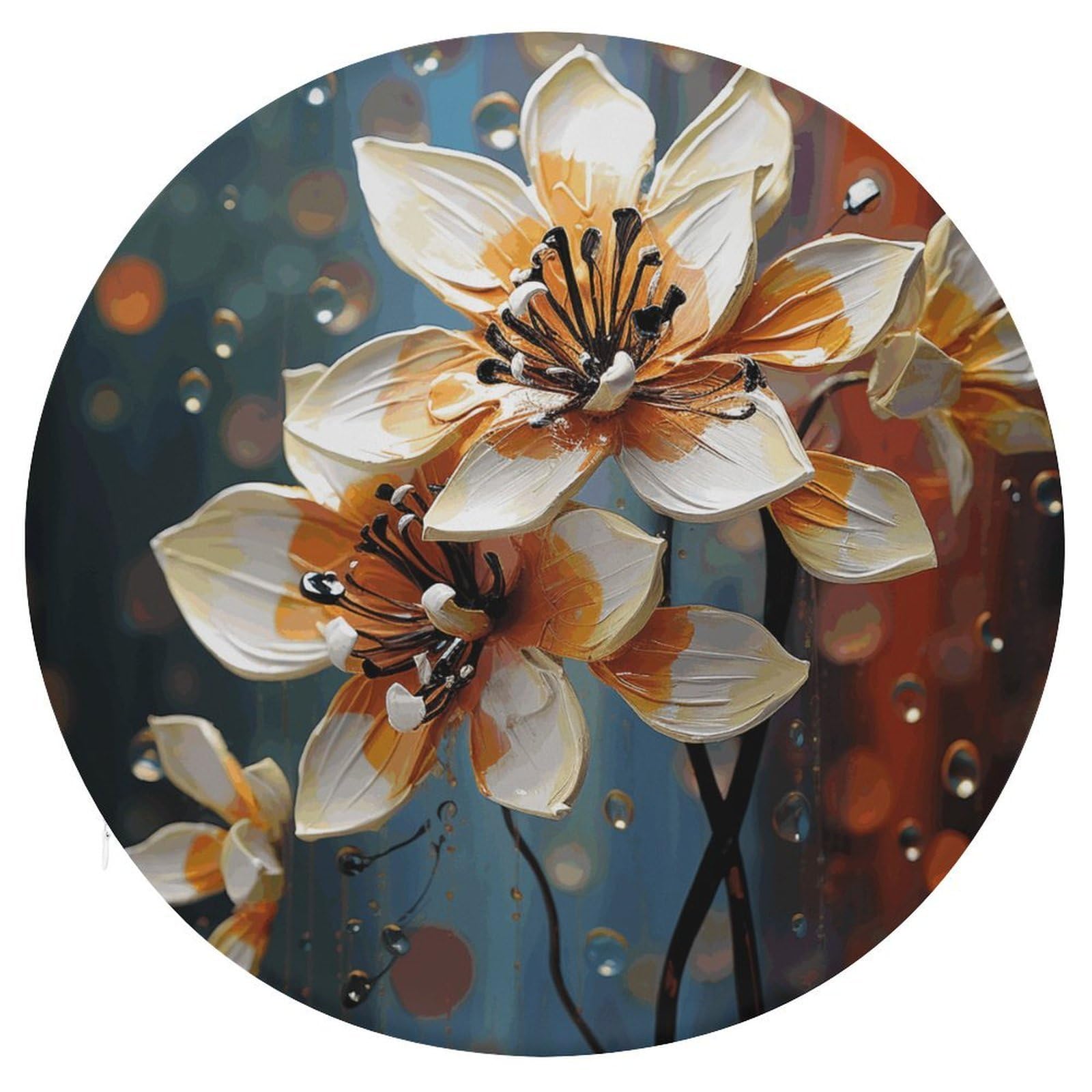 Wsoihfec Style Modern Flower Seat Cushion Round Chair Pad