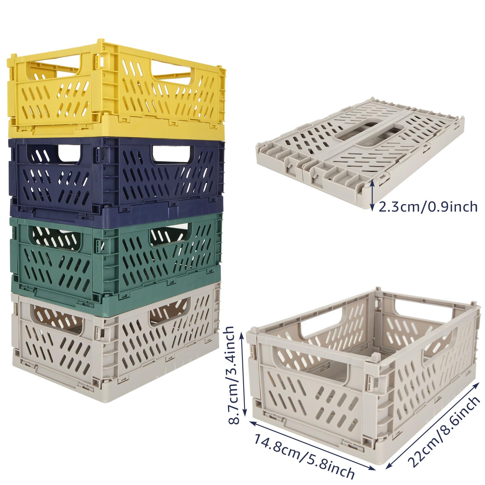 ZOFUN 6 Pcs Mini Storage Boxes, 22 x 14.8 x 8.7 cm Collapsible