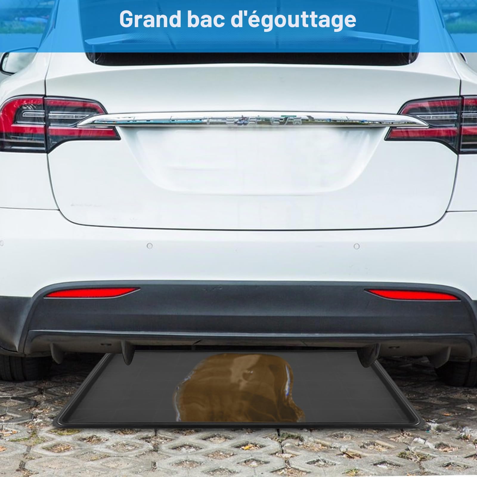 YEXEXINM Bac de ramassage universel 90 x 60 cm Grand récipient à huile en plastique résistant, support de changement d'huile