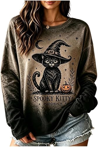 SamLng Graphic Hoodies Cute Sweaters Halloween Sweatshirts F