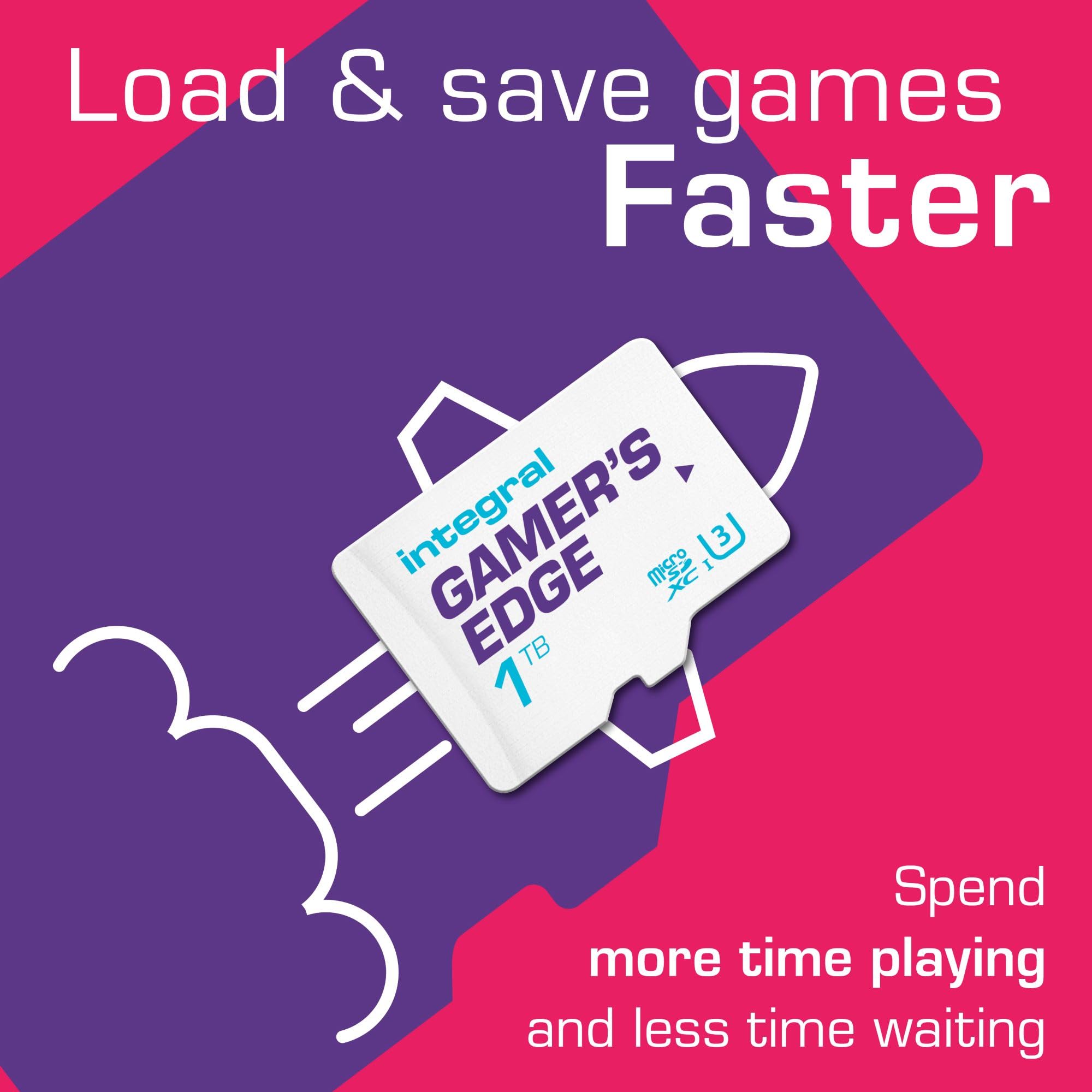 Integral 1TB Gamer's Edge Micro SD Card for the Nintendo Switch 1, Switch Lite, Switch OLED & Valve Steam Deck consoles - Load & Save Games Fast, DLC & Save Data, Quick Gaming Storage Memory Card — view 3