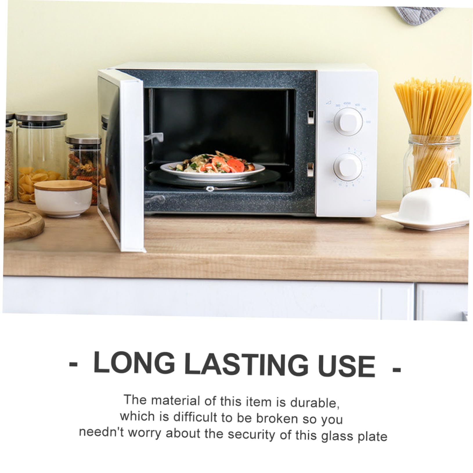 OKUMEYR Replacement Microwave Glass Plate Turntable Tray for Easy Installation Compatible with Standard Microwaves Heat Resistant Design Easy to Clean Surface