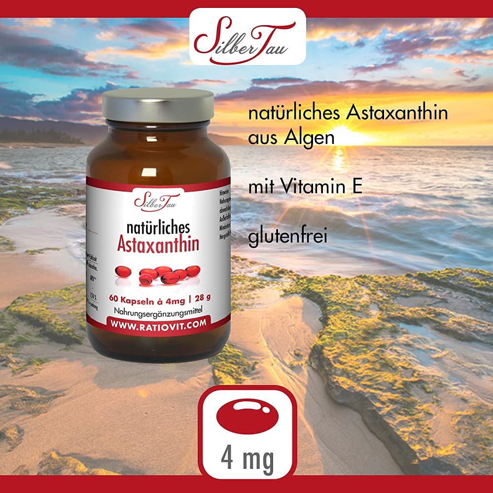 Astaxanthin – 5x 60 Softgel-Kapseln à 4 mg – natürlich aus Haematococcus pluvialis – mit Vitamin E – reines Antioxidans – pflanzlich, hoch bioverfügbar & ohne Zusatzstoffe