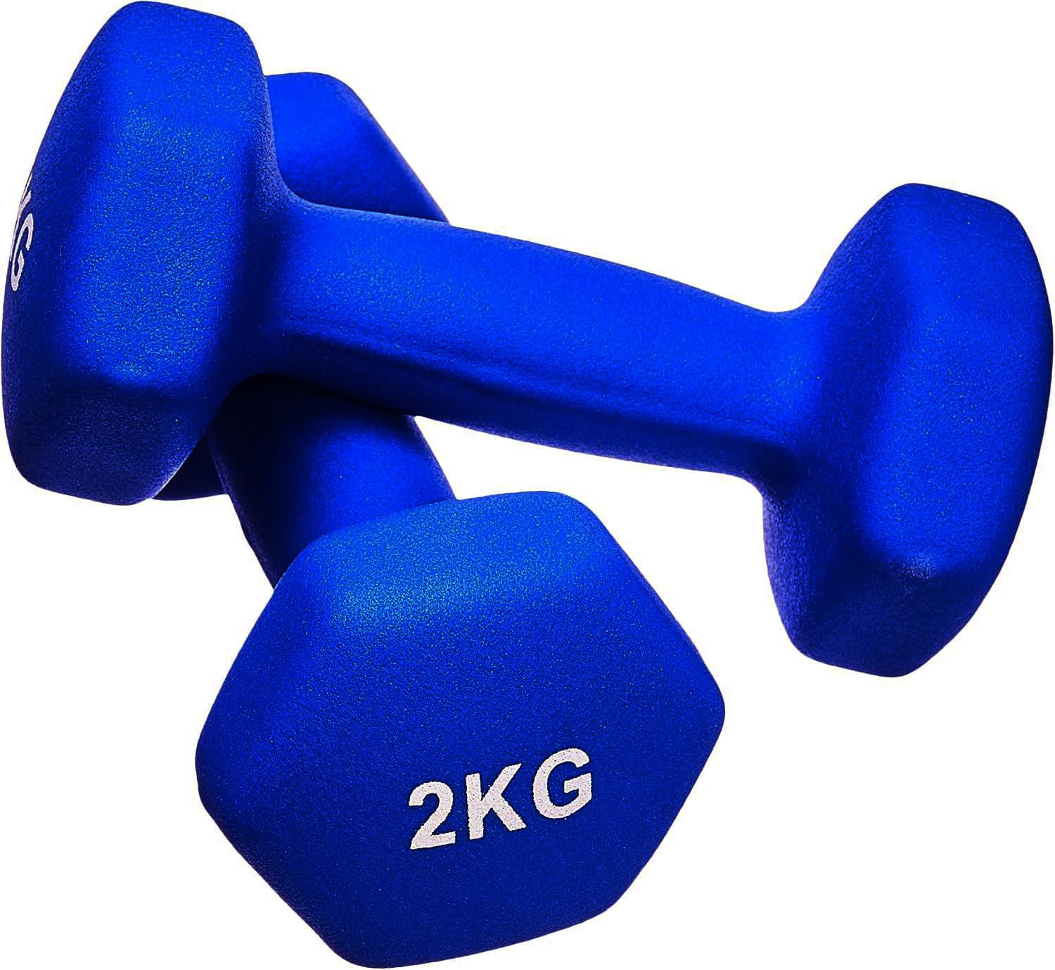 Hanteln Gewichte, 2er Set(2KG), Hantelset, Kurzhanteln Hexagon Neopren-Beschichtung, Krafttraining Fitnesstraining für Zuhause Marineblau