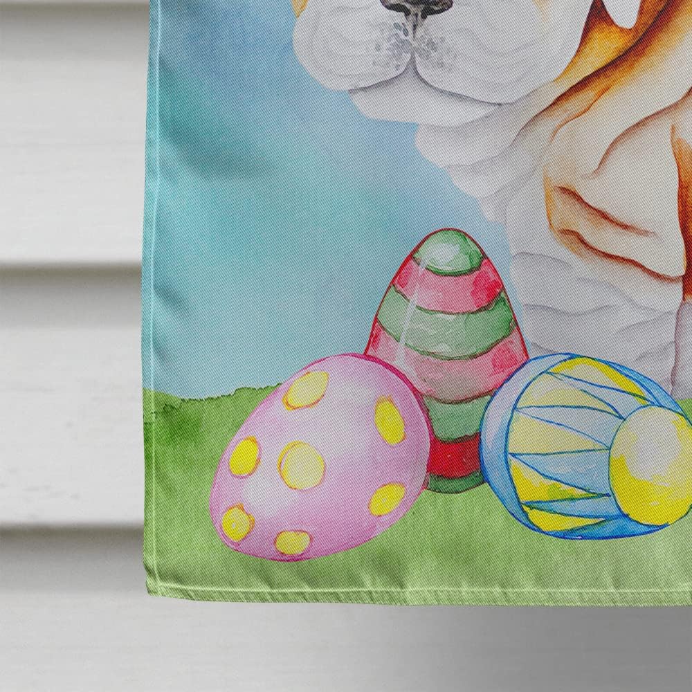 Caroline's Treasures CK1378CHF English Bulldog Easter Bunny House Flag Large Porch Sleeve Pole Decorative Outside Yard Banner Artwork Wall Hanging, Polyester, House Size, Multicolor