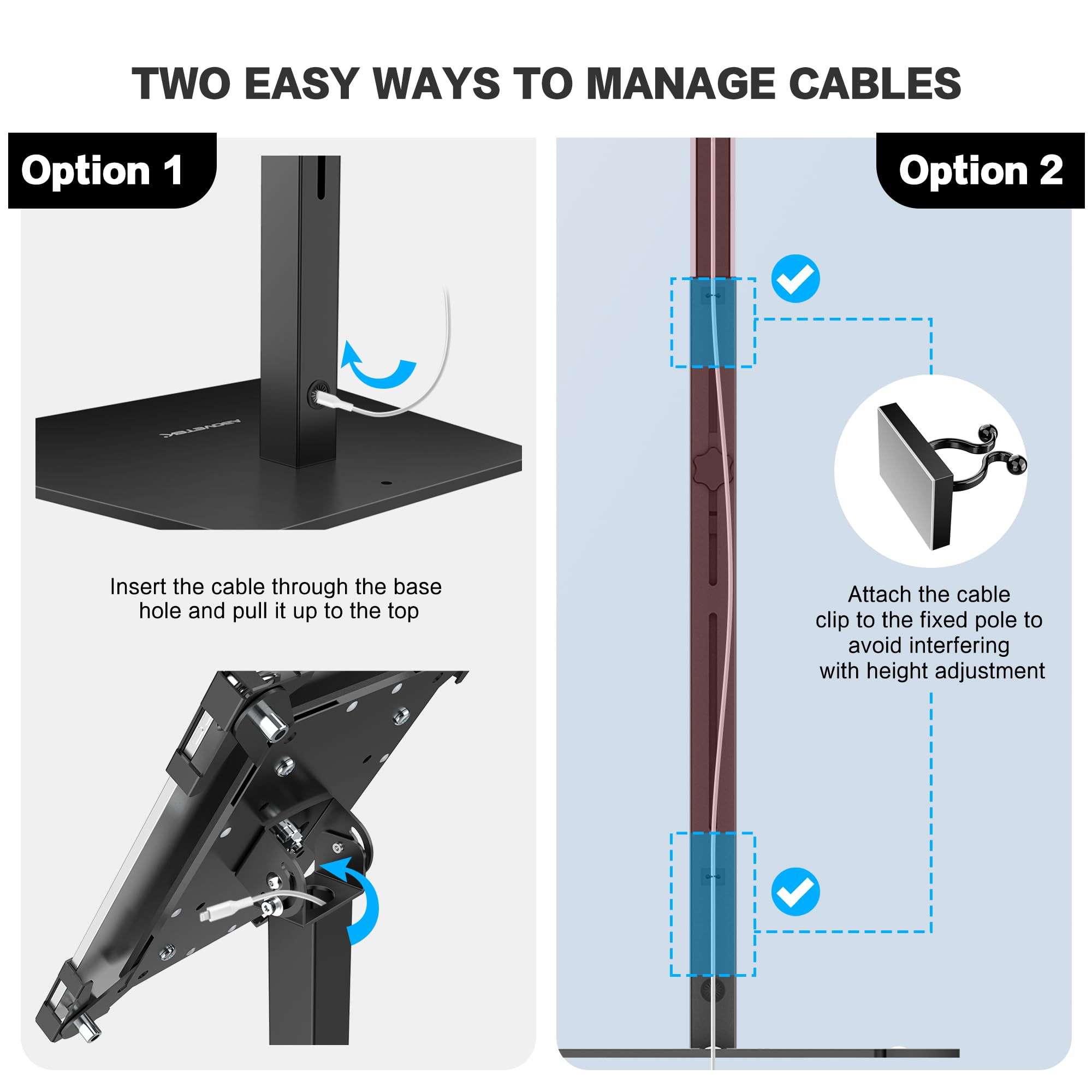 AboveTEK Soporte de Suelo antirrobo para iPad, quiosco POS con Cerradura, Altura Ajustable, rotación 360°, Base y gestión de Cables Ocultas, Compatible con 9,7-13 Pulgadas iPads/iPad Pro/Air(Negro)