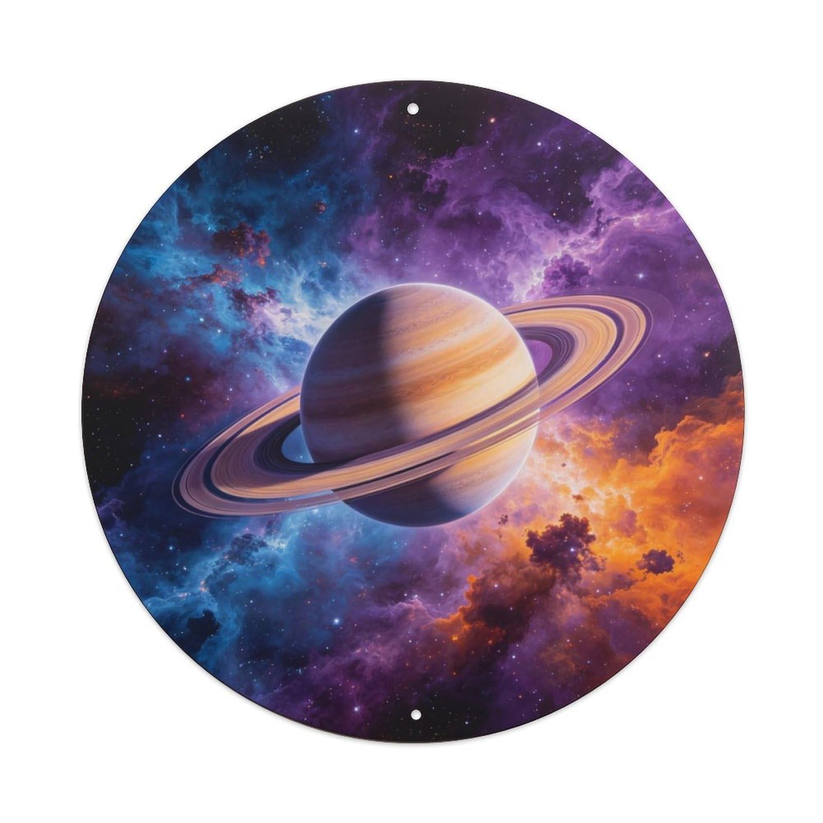 Cosmic Saturn Nebula Metal Tin Sign Plaque