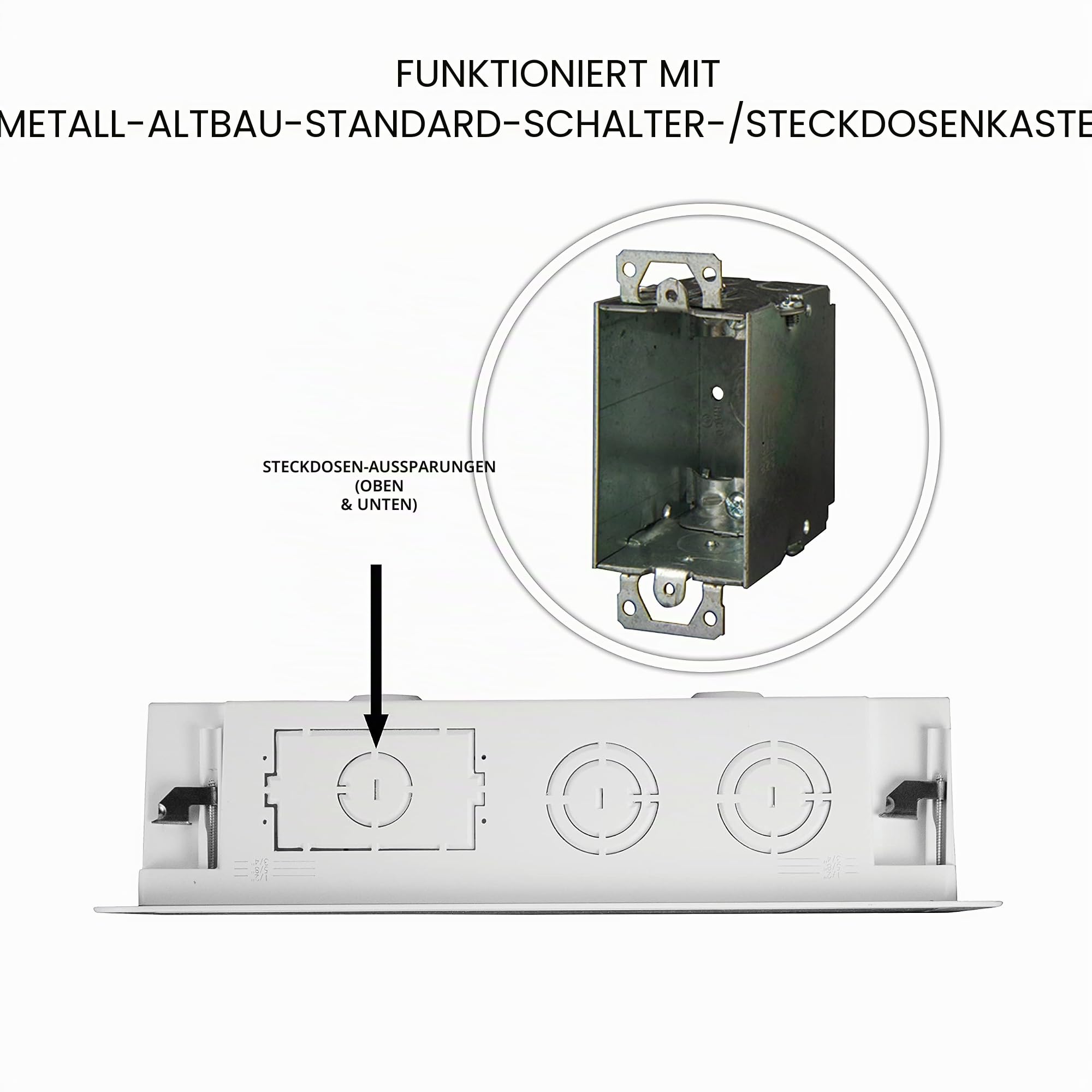 Legrand - OnQ Cable Management, strukturiertes Mediengehäuse, Wandeinbaugehäuse, TV-Heimkino-Box, versenkte Aufbewahrungsbox, vielseitig einsetzbar, 9 Zoll, Weiß (ENP0900-NA)