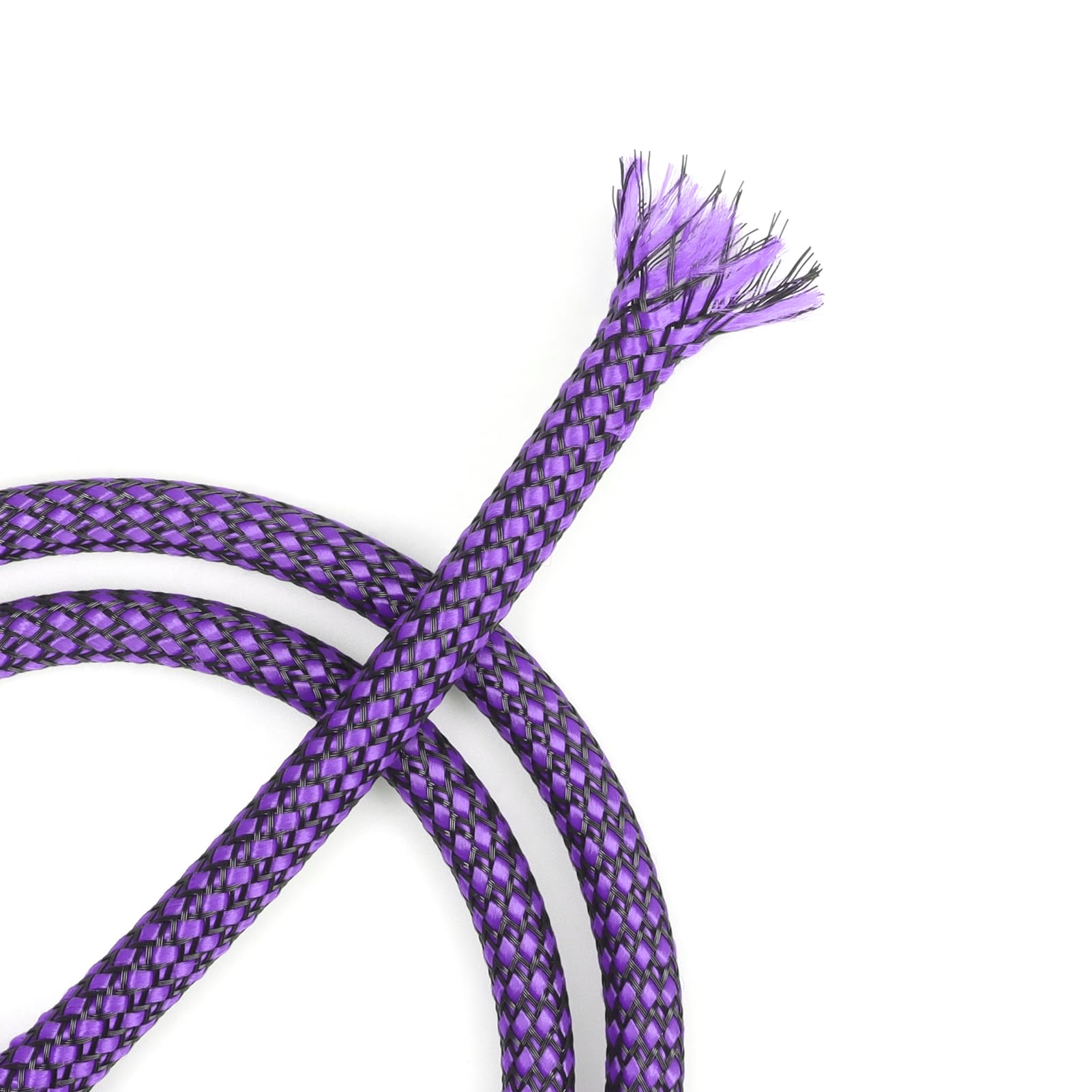YOUBO Expandable Braided Cable Sleeve, PP Yarn + PET Braided Expandable Sleeving Cable Management Protection High Density PET Wire Cover Sheath for Cables (Purple Black, 12mm-19ft)