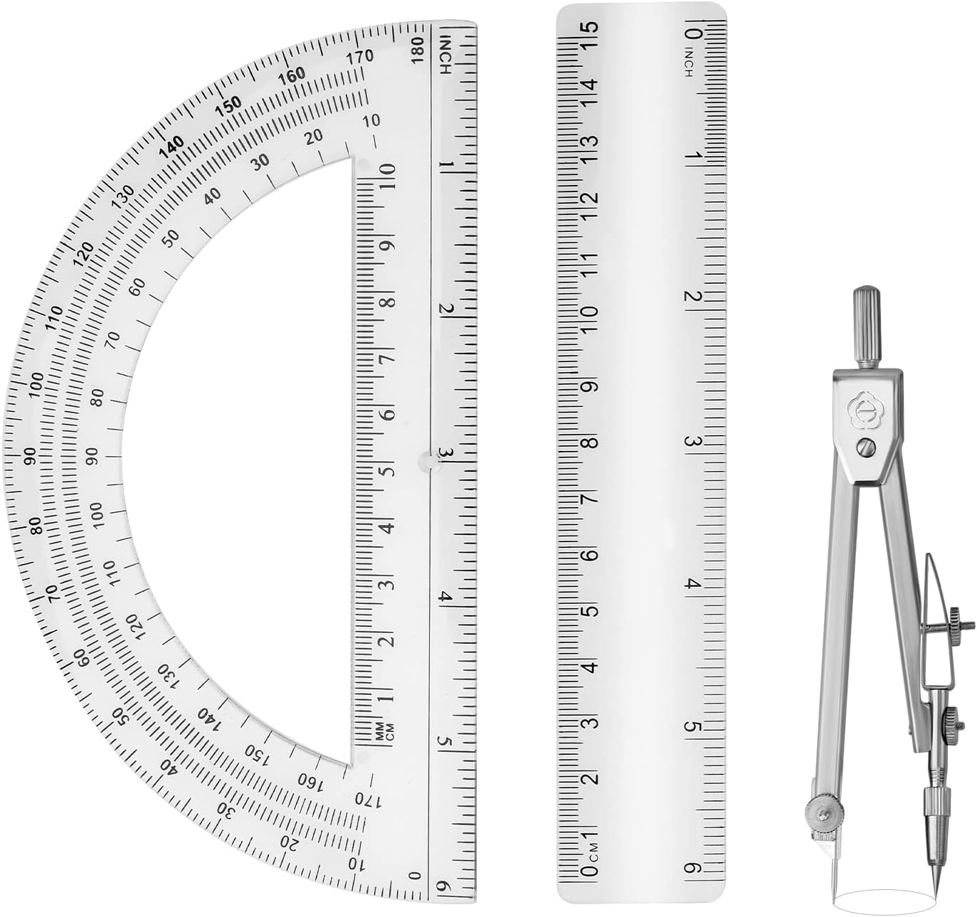 Student Geometry Math Set, 3pcs Geometry Precision Tool Compass ...