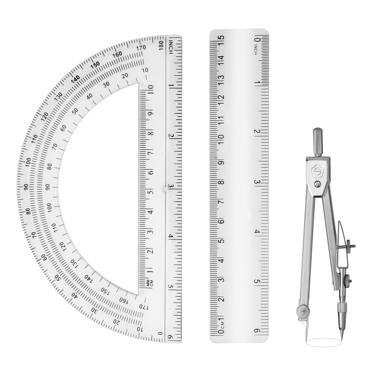 Buy Student Geometry Math Set, 3pcs Geometry Precision Tool Compass