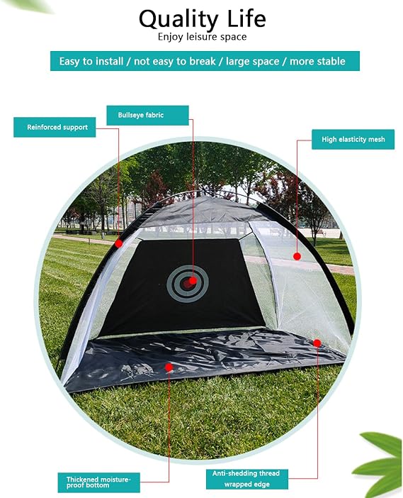 3m Large Golf Practice Net with Tri-Turf Mat & Target, Indoor Outdoor Hitting Net Set for Backyard Garden Driving Chipping, Portable with Carry Bag for Adults Kids Beginners