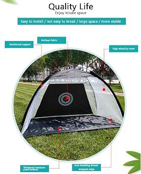 3m Large Golf Practice Net with Tri-Turf Mat & Target, Indoor Outdoor Hitting Net Set for Backyard Garden Driving Chipping, Portable with Carry Bag for Adults Kids Beginners