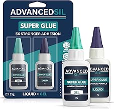 Super Glue Combo Pack – Liquid + Gel Super Glue with Drop Tip Applicator | Fast-Drying, Extra Strong, Clear Bond for Wood, Plastic, Metal, Ceramic & More
