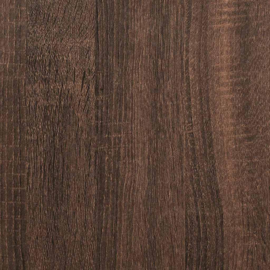 vidaXL Buffet avec Lumières LED Armoire de Rangement Organisateur de Maison Meuble de Salle de Séjour Salon Intérieur Chêne Marron 80x35x75 cm