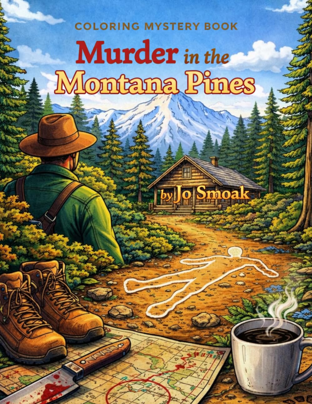 Coloring Mystery Book: Murder in the Montana Pines