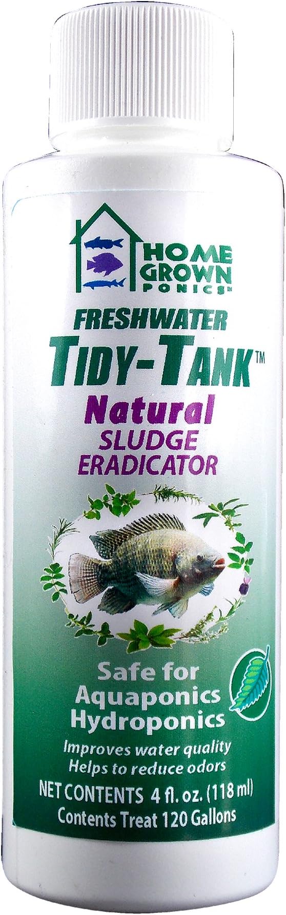 HOME GROWN PONICS #96038 Tidy Tank Natural Sludge Eradicator, 4-Ounce, turbid (MODEL-96038)