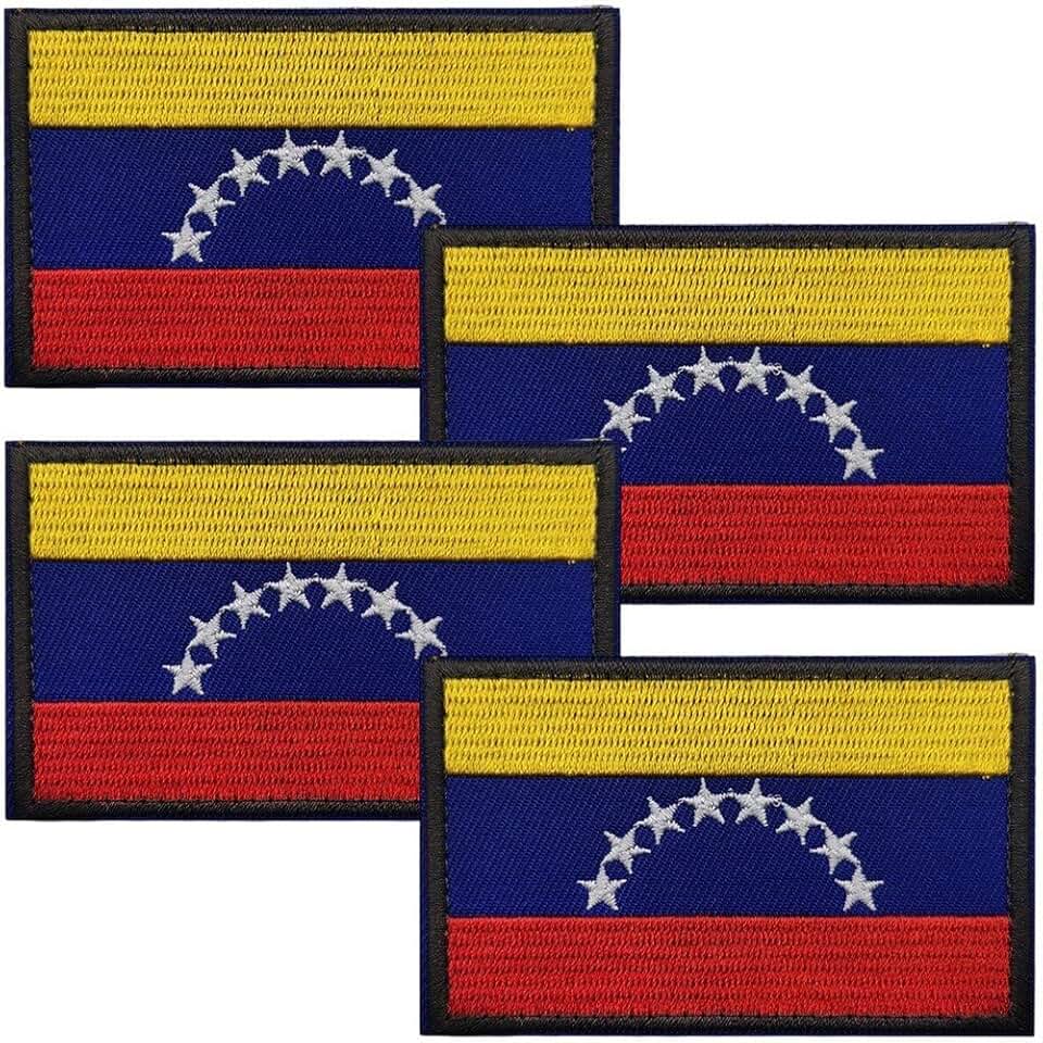 Wudaizhi 4 Parches De Bandera De Venezuela, Parches Bordados De Banderas Venezolanas, Parche Militar para Ropa, Sombreros, Mochilas, Decoraciones del Orgullo.