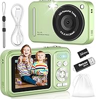 Vista 1 de Cámara digital para niños, cámaras digitales WITYEAH de 48 MP FHD 1080P para apuntar y disparar con zoom de 16X, cámaras portátiles compactas