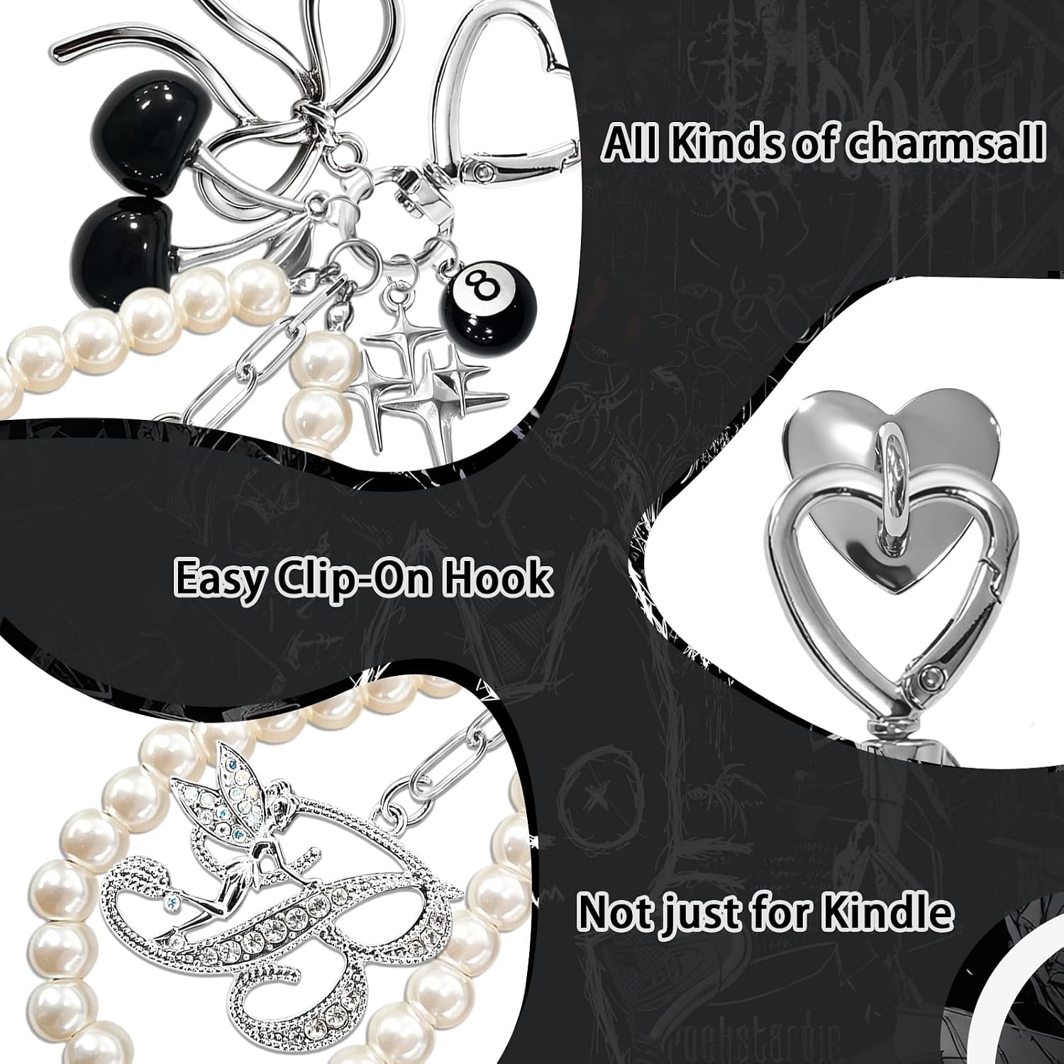 Cute Charms Set for Phone,Grip Holder,Dust Plug Charm Type C/USB C,Charms Compatible for Phone,Kindle for Women. image 4