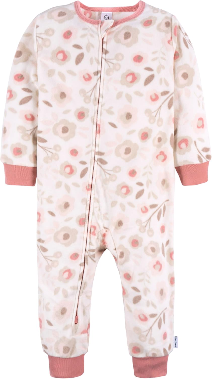 Gerber baby-girls Fleece Footless Pajamas 3-pack - Image 3