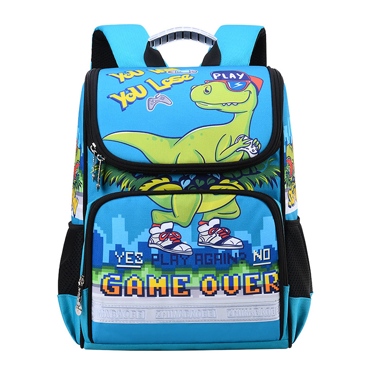 Photo 1 of Travel Backpack, Large Laptop Backpack for Students, Waterproof Anti Theft College School Laptop Bag with Cute Cartoon Dinosaur and Ergonomic Shoulder Straps for Boys Girls Teens-Blue