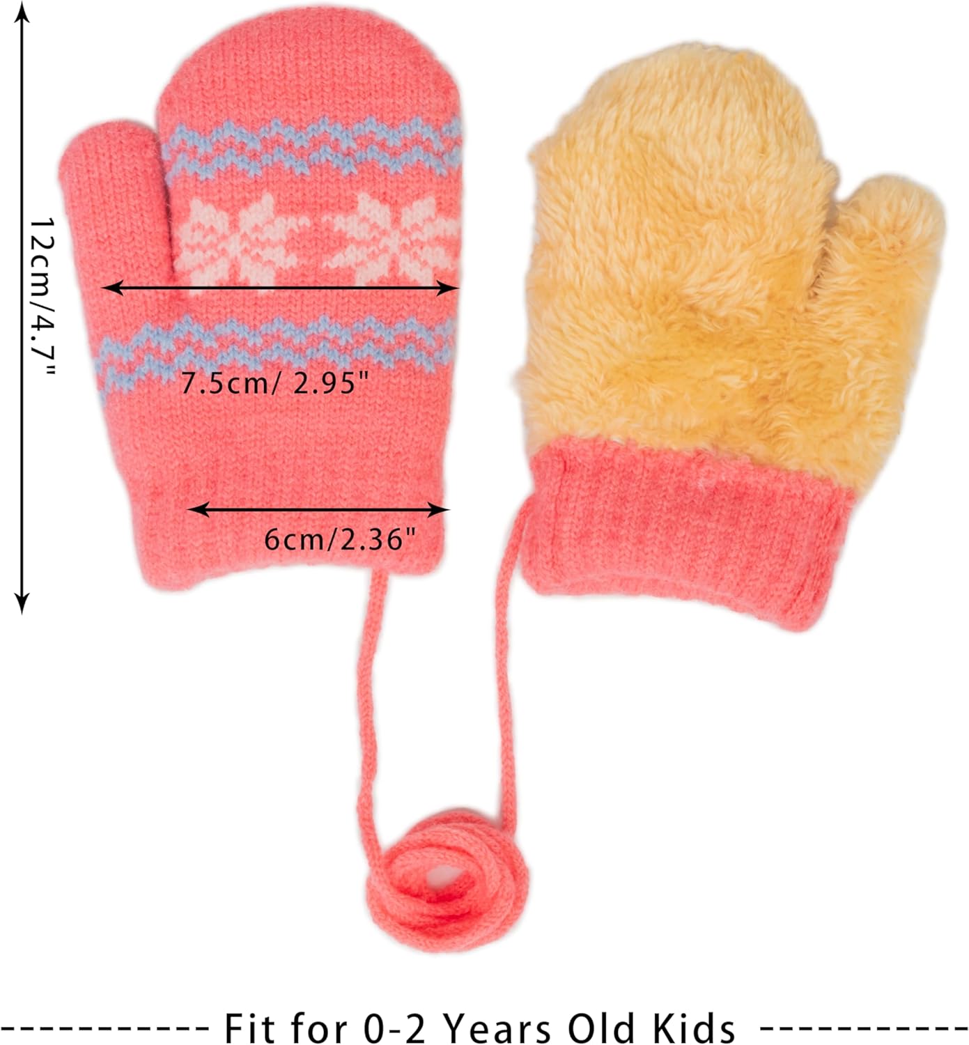 Baby-Winter-Knit-Mittens Soft Warm-Gloves Infant Newborn No Scratch Mittens 0-2 Years - Image 3