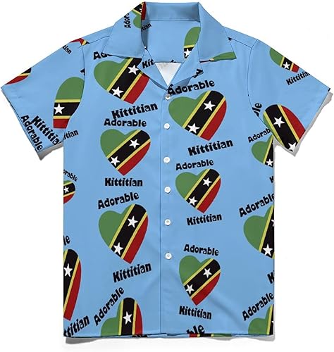 Miniatura 2 de Camisas casuales de manga corta con cuello cubano y botones para hombre de San Cristóbal y Nevis