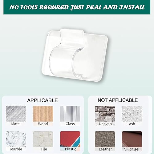 Miniatura 4 de Dazzle Bright Ganchos para clips de luces de cadena para exteriores, 30 clips de cable resistentes, tiras adhesivas impermeables para colgar luz de